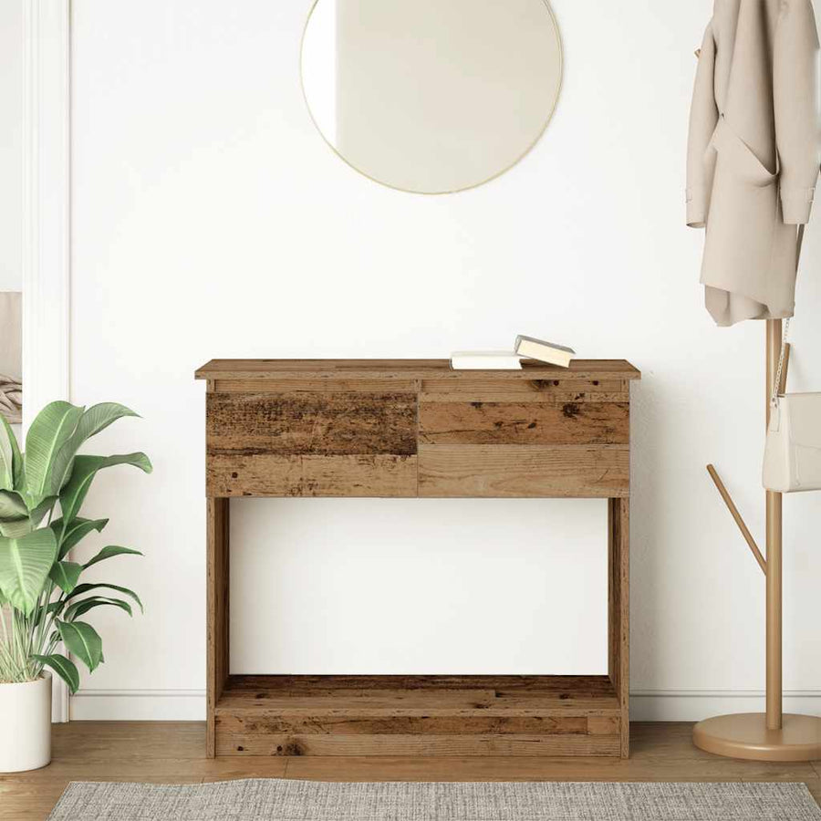 Wandtafel Met Lades 85,5X38,5X74,5 Cm Oud hout