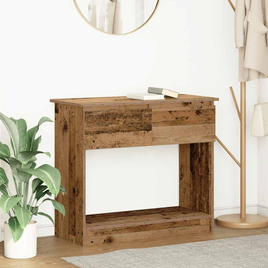 Wandtafel Met Lades 85,5X38,5X74,5 Cm Oud hout
