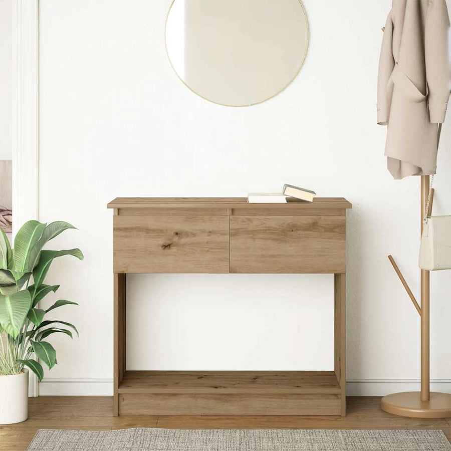 Wandtafel Met Lades Ambachtelijk Eikenkleurig 85,5X38,5X74,5 Cm artisanaal eikenkleurig
