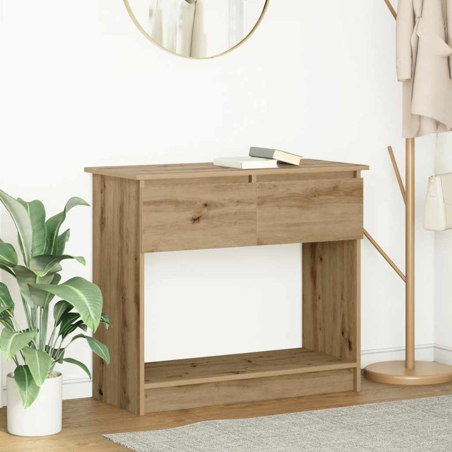 Wandtafel Met Lades Ambachtelijk Eikenkleurig 85,5X38,5X74,5 Cm artisanaal eikenkleurig