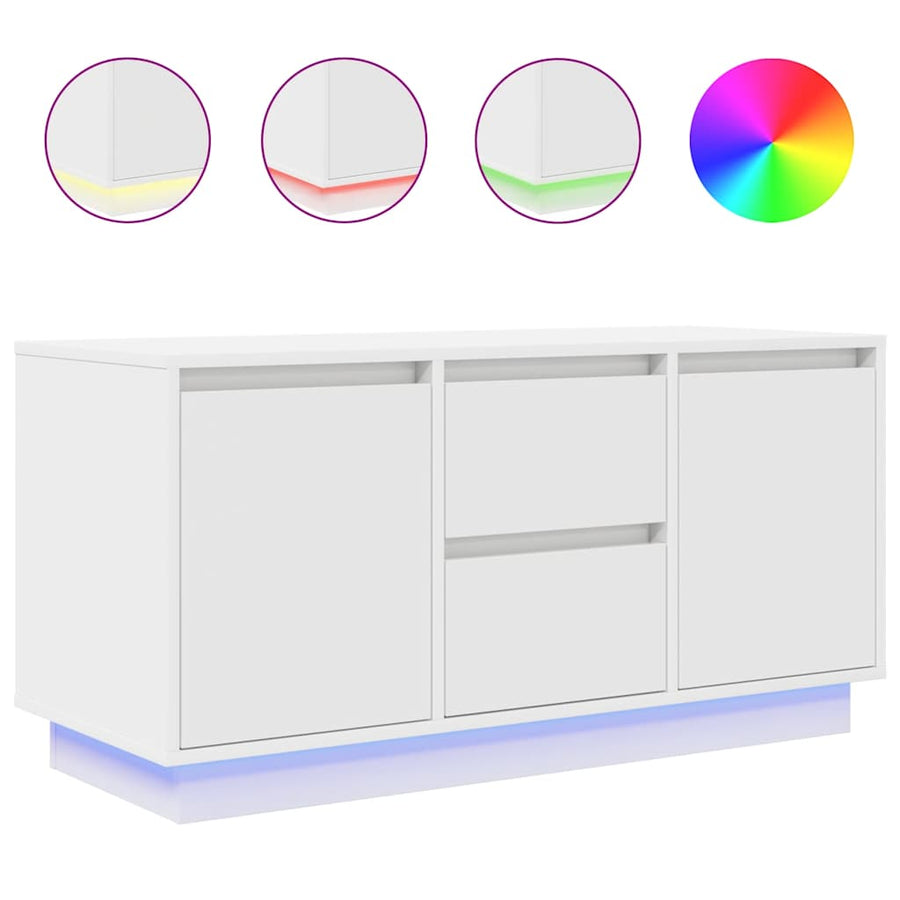 Tv-meubel met LED-verlichting 100x41x50 cm wit