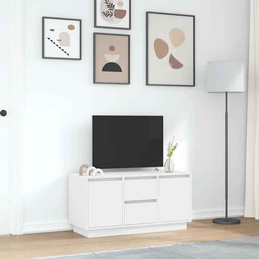 Tv-meubel met LED-verlichting 100x41x50 cm wit