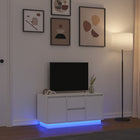 TV Cabinet with LED Lighting 100x41x50 cm White