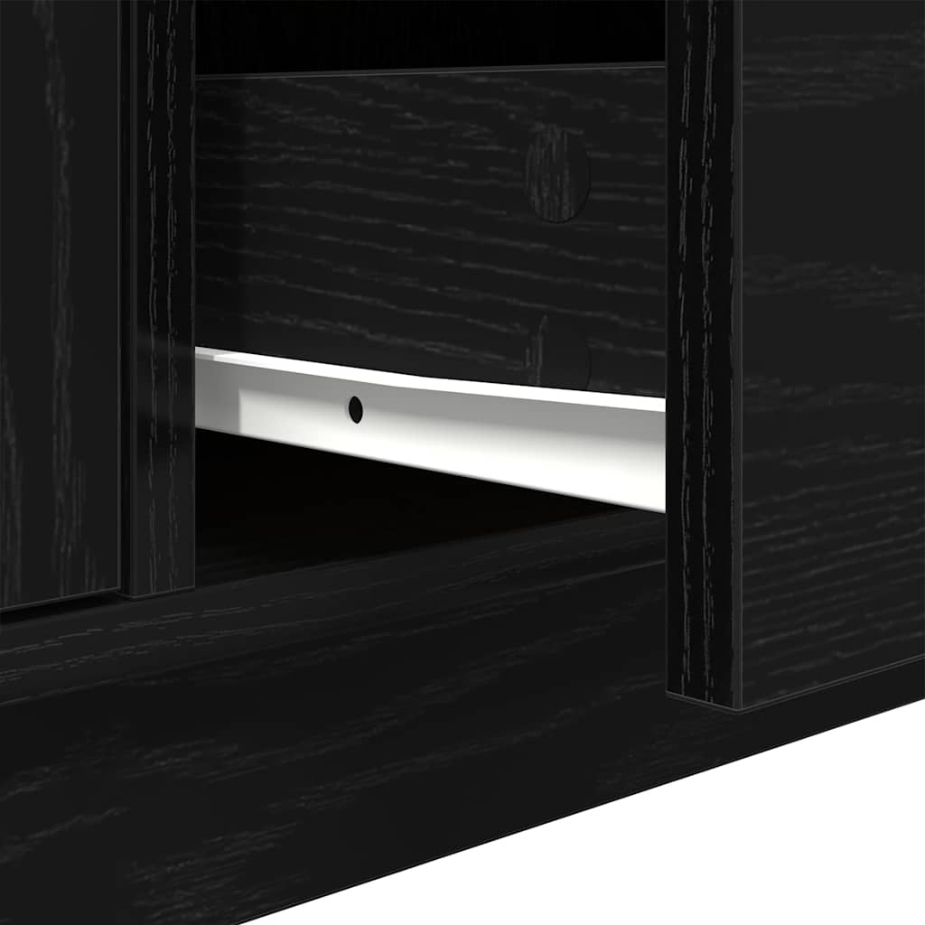 Tv-meubel met LED-verlichting 100x41x50 cm zwart eikenkleurig