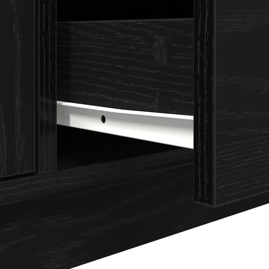Tv-meubel met LED-verlichting 100x41x50 cm zwart eikenkleurig