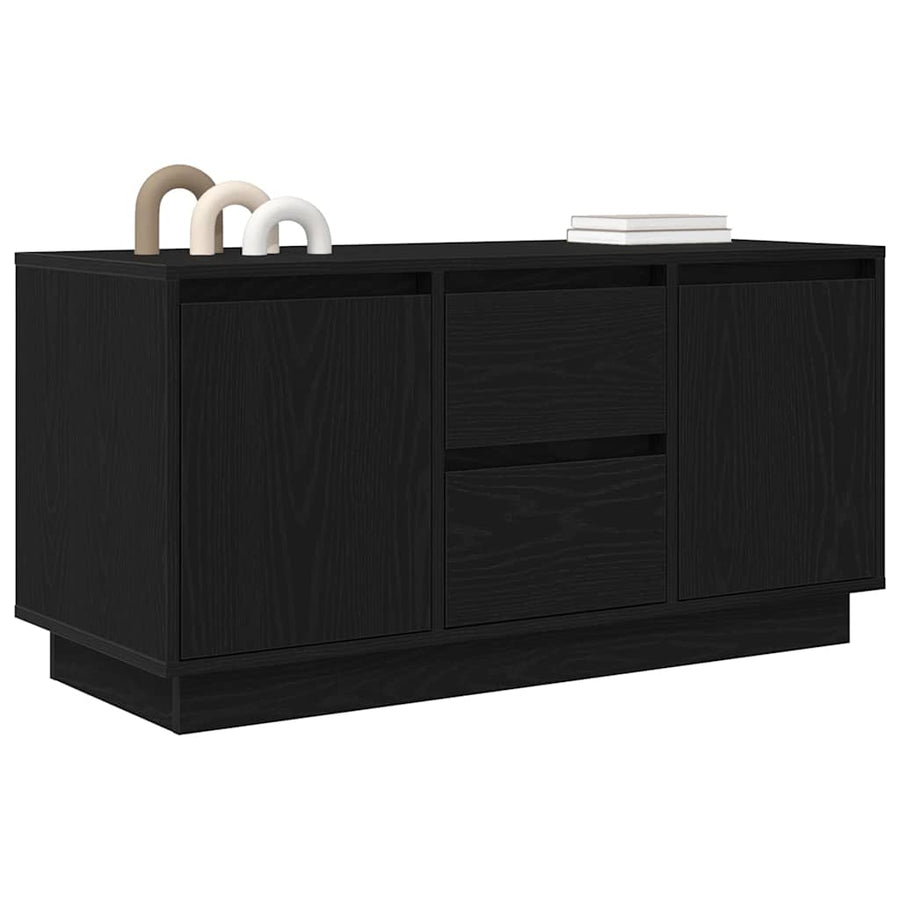 Tv-meubel met LED-verlichting 100x41x50 cm zwart eikenkleurig