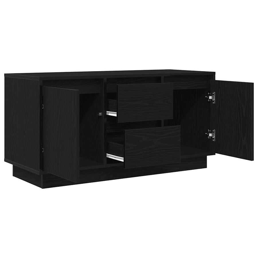 Tv-meubel met LED-verlichting 100x41x50 cm zwart eikenkleurig