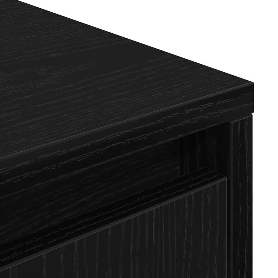 Tv-meubel met LED-verlichting 100x41x50 cm zwart eikenkleurig