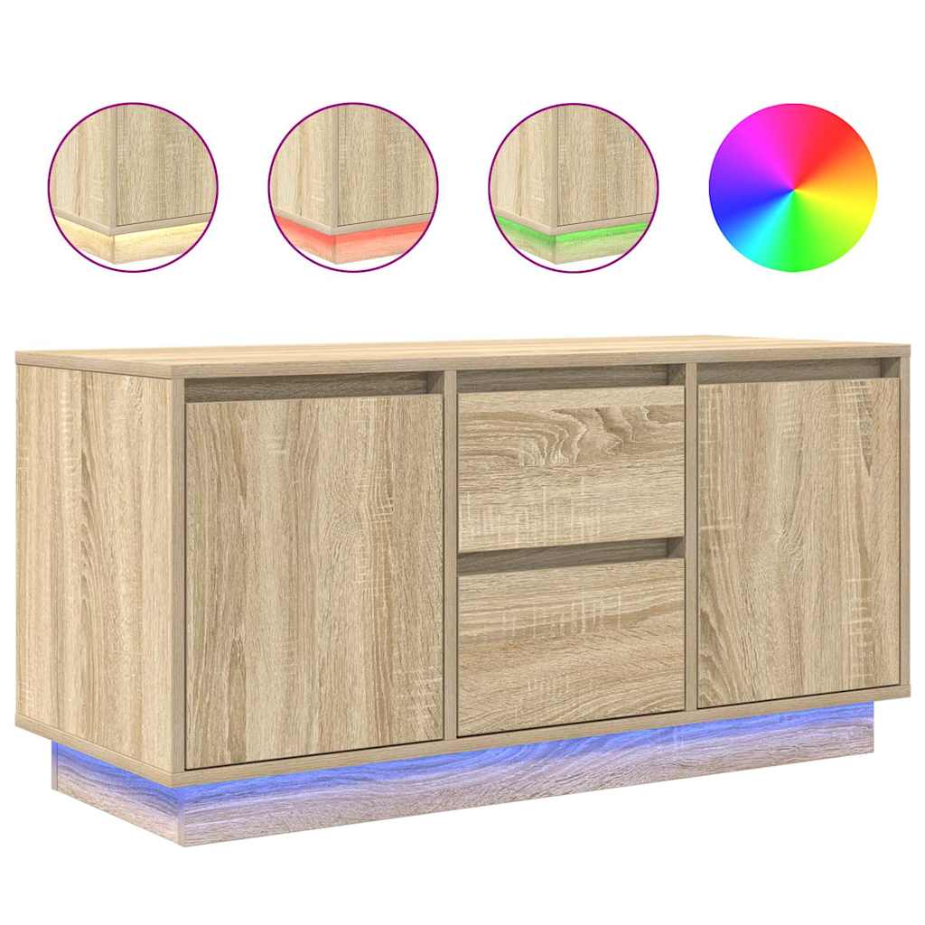 Tv-meubel met LED-verlichting 100x41x50 cm sonoma eikenkleurig