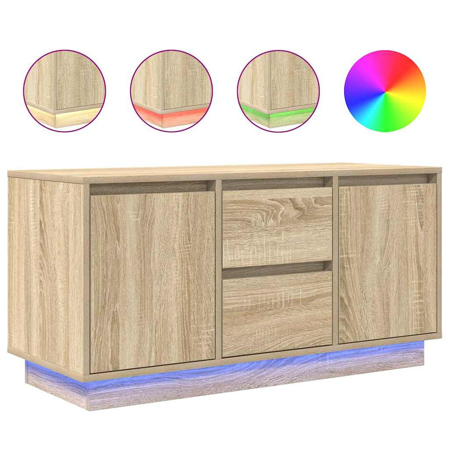 Tv-meubel met LED-verlichting 100x41x50 cm sonoma eikenkleurig