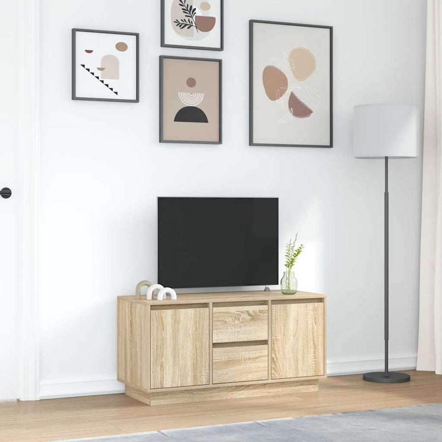 Tv-meubel met LED-verlichting 100x41x50 cm sonoma eikenkleurig