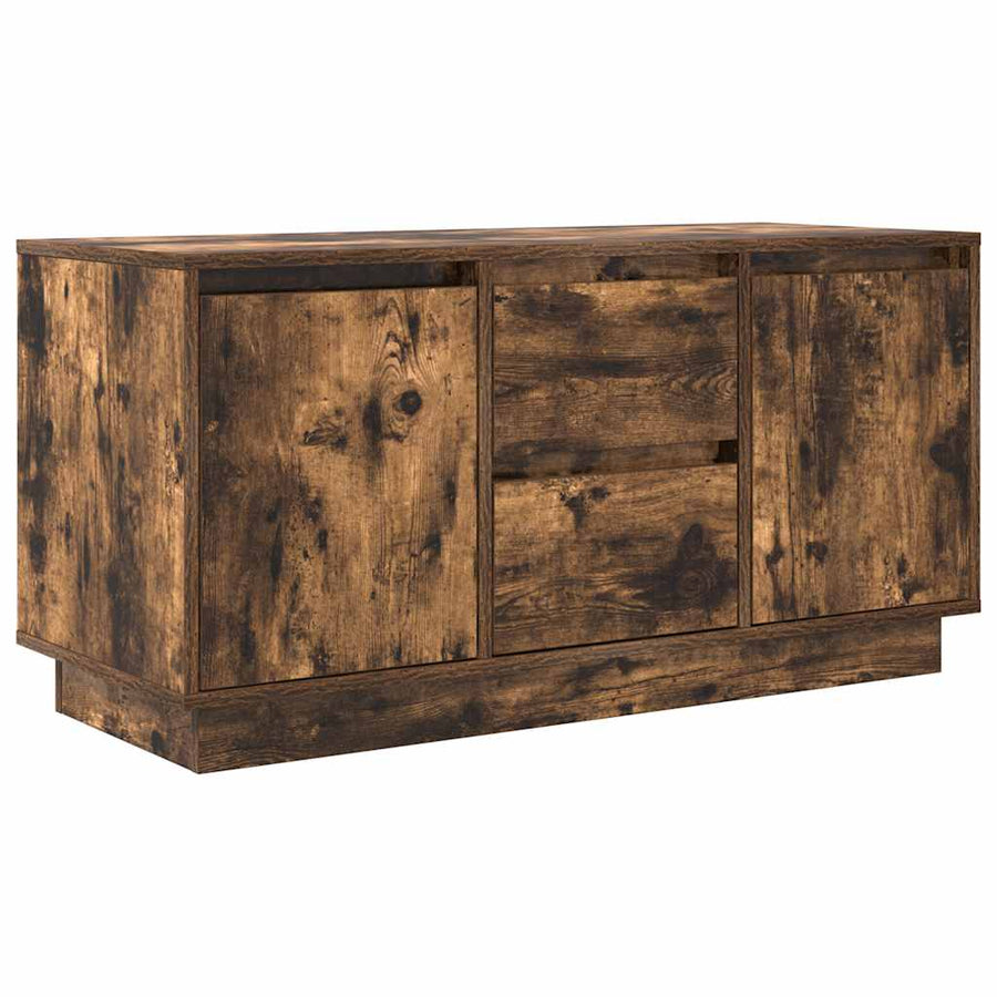 Tv-meubel met LED-verlichting 100x41x50 cm gerookt eikenkleurig