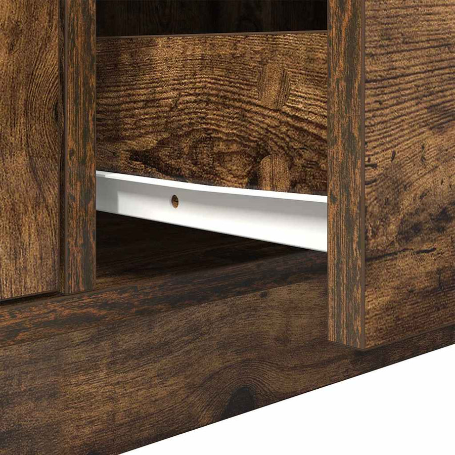 Tv-meubel met LED-verlichting 100x41x50 cm gerookt eikenkleurig