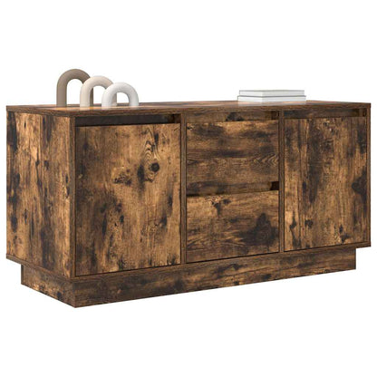 Tv-meubel met LED-verlichting 100x41x50 cm gerookt eikenkleurig