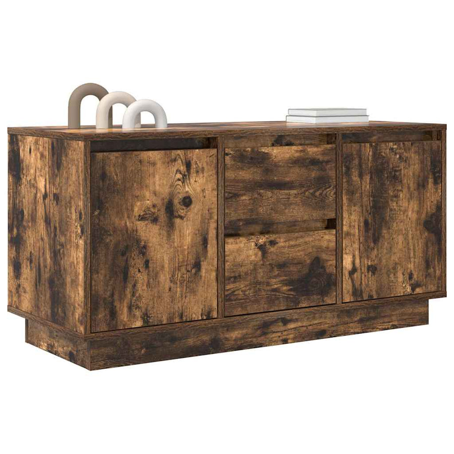 Tv-meubel met LED-verlichting 100x41x50 cm gerookt eikenkleurig