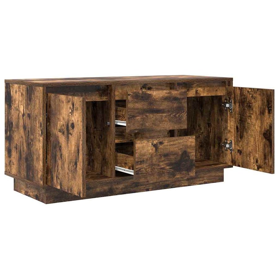 Tv-meubel met LED-verlichting 100x41x50 cm gerookt eikenkleurig