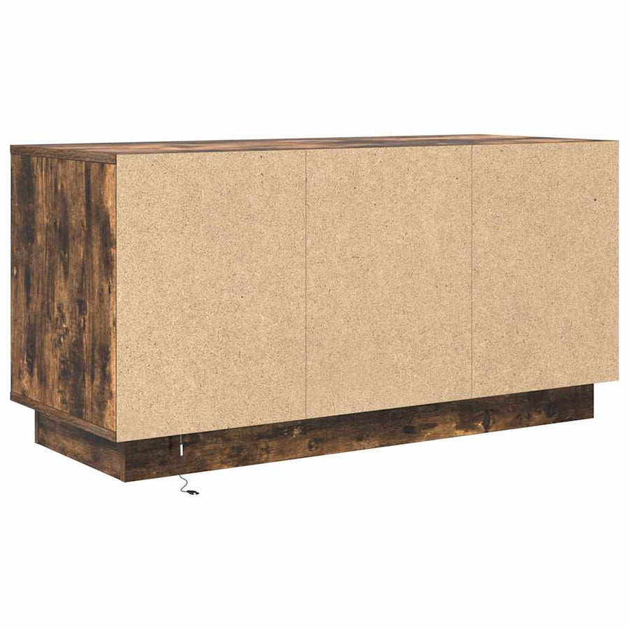 Tv-meubel met LED-verlichting 100x41x50 cm gerookt eikenkleurig