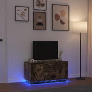 Tv-meubel 100x41x50 cm gerookt eiken met LED