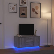 Tv-meubel 100x41x50 cm grijs sonoma eiken met led
