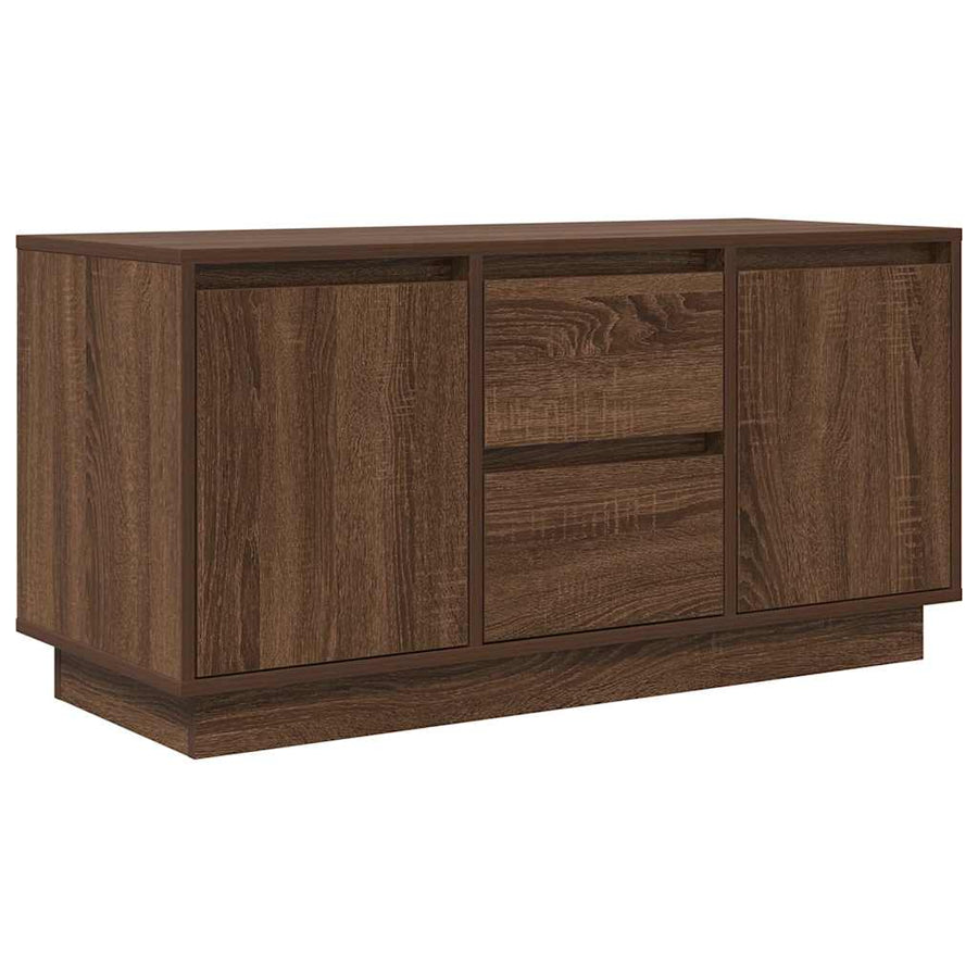 Tv-meubel met LED-verlichting 100x41x50 cm bruin eikenkleur
