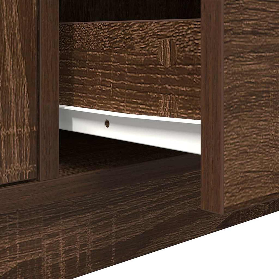 Tv-meubel met LED-verlichting 100x41x50 cm bruin eikenkleur