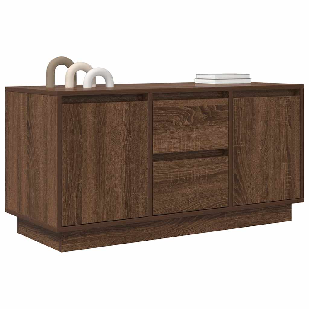 Tv-meubel met LED-verlichting 100x41x50 cm bruin eikenkleur