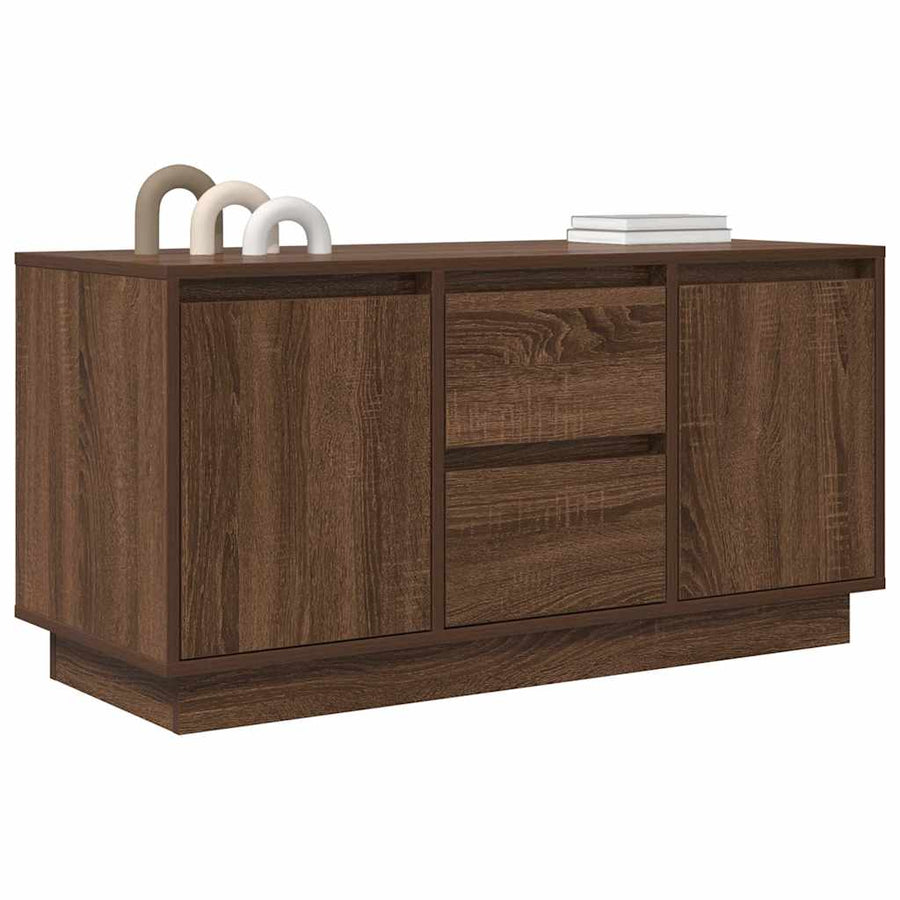 Tv-meubel met LED-verlichting 100x41x50 cm bruin eikenkleur
