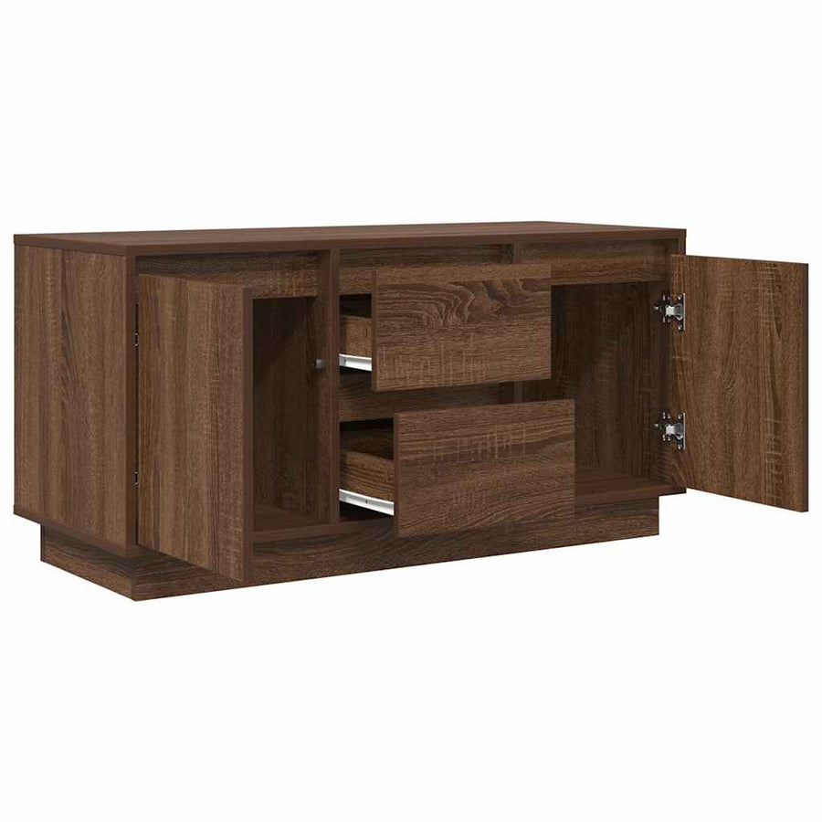 Tv-meubel met LED-verlichting 100x41x50 cm bruin eikenkleur