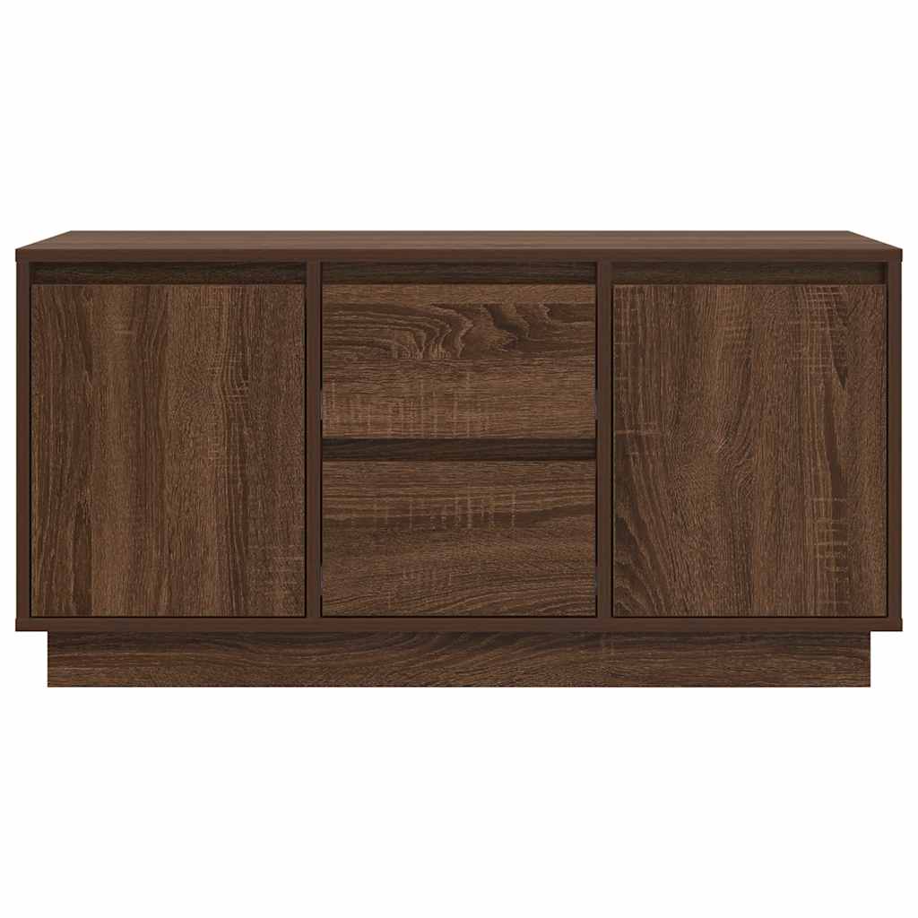 Tv-meubel met LED-verlichting 100x41x50 cm bruin eikenkleur
