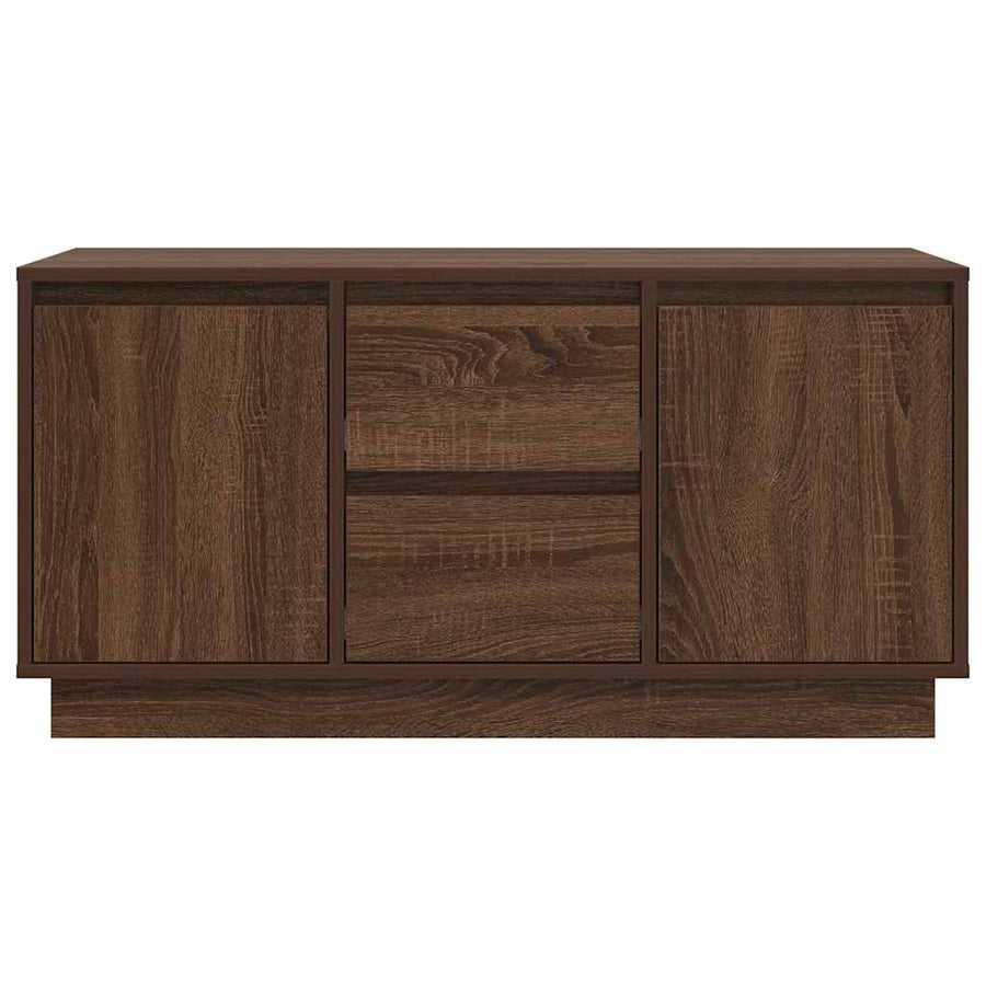 Tv-meubel met LED-verlichting 100x41x50 cm bruin eikenkleur