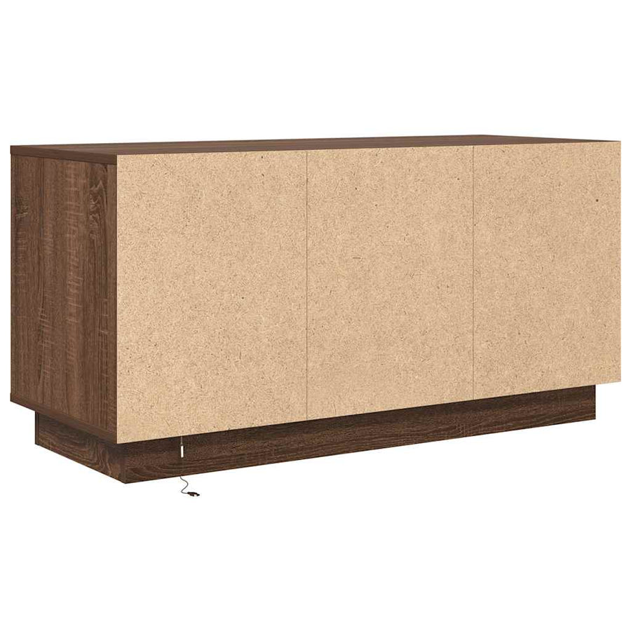 Tv-meubel met LED-verlichting 100x41x50 cm bruin eikenkleur