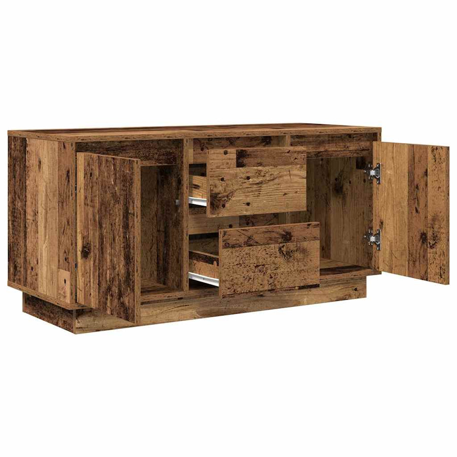 Tv-meubel met LED-verlichting 100x41x50 cm oud houtkleurig