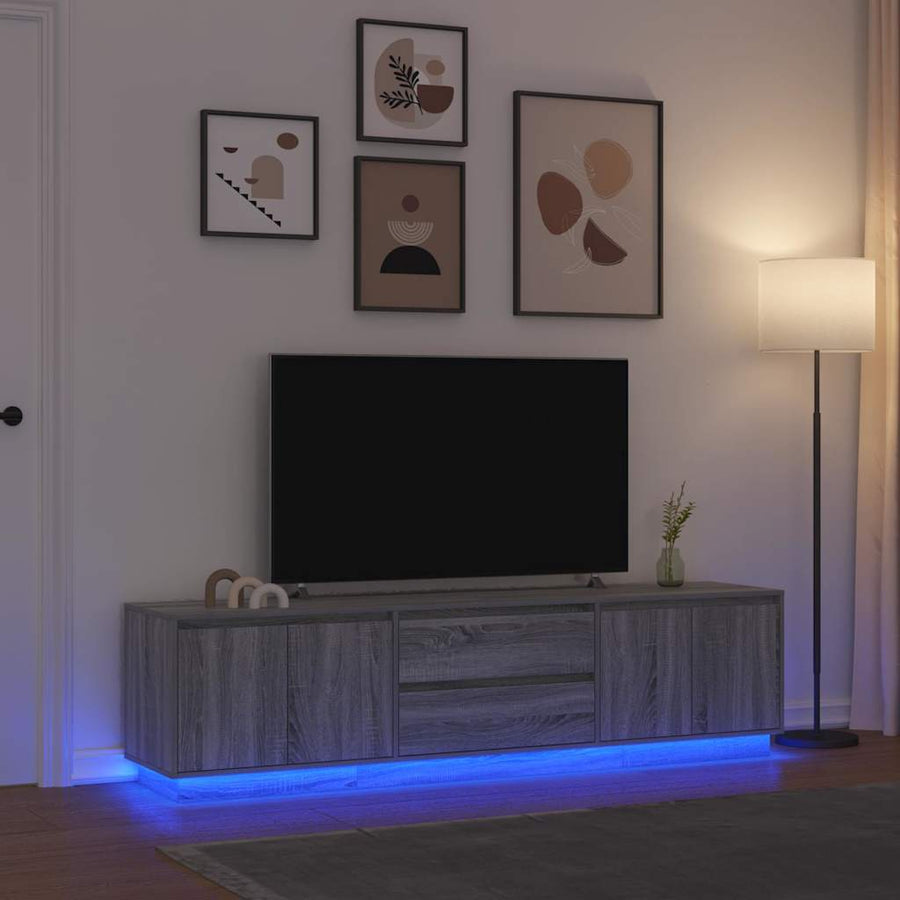 Tv-meubel met LED-verlichting 100x41x50 cm oud houtkleurig