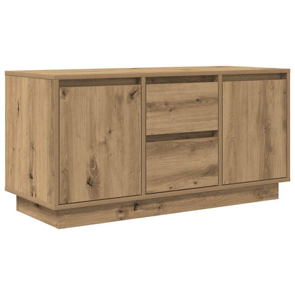 Tv-meubel met LED-verlichting 100x41x50 cm artisanaal eiken