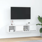 Tv-meubel 60x31x25,5 cm bewerkt hout wit 2 stuks