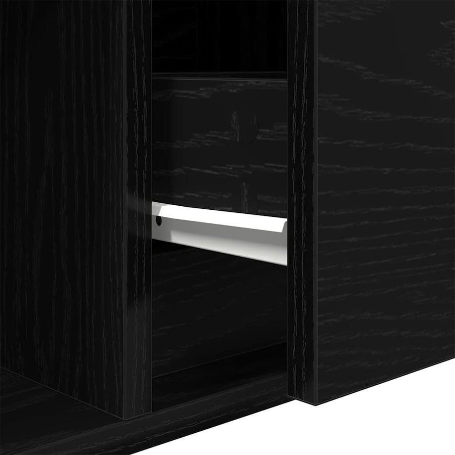 TV-meubel 60x31x25,5 cm spaanplaat zwart eikenkleurig
