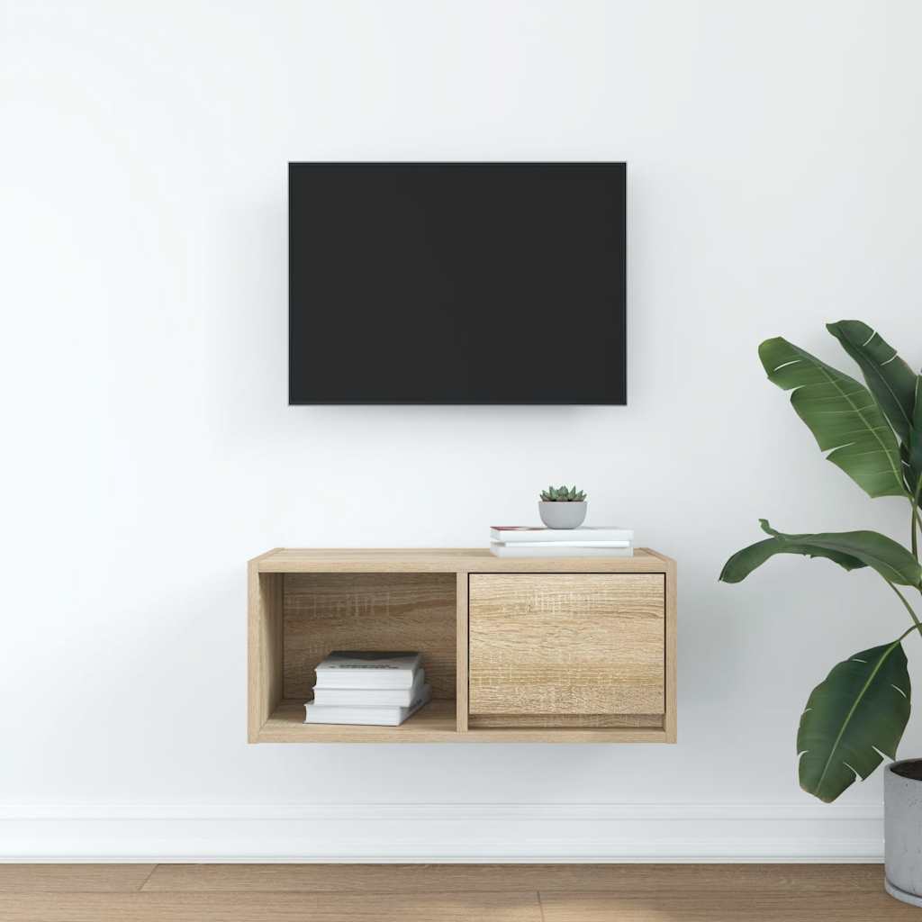TV-meubel 60x31x25,5 cm bewerkt hout sonoma eikenkleurig