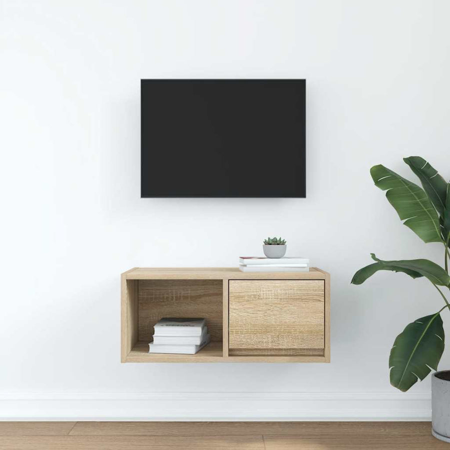 TV-meubel 60x31x25,5 cm bewerkt hout sonoma eikenkleurig