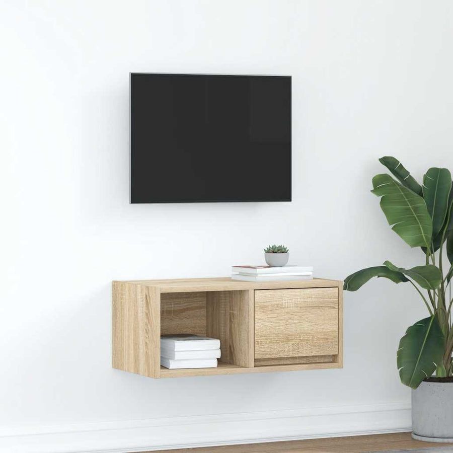 TV-meubel 60x31x25,5 cm bewerkt hout sonoma eikenkleurig