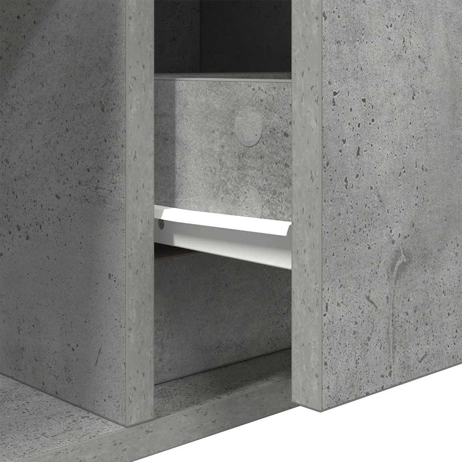 TV-meubel 60x31x25,5 cm bewerkt hout betongrijs