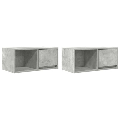Tv-meubels 2 st 60x31x25,5 cm bewerkt hout betongrijs