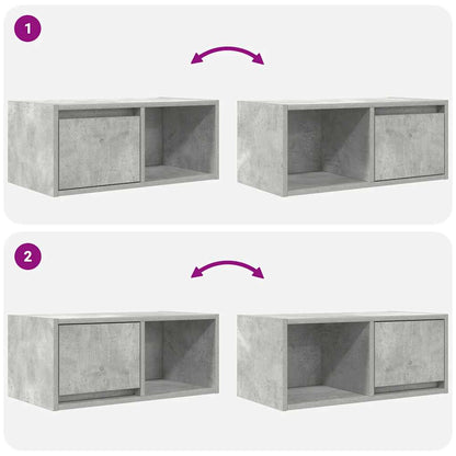 Tv-meubels 2 st 60x31x25,5 cm bewerkt hout betongrijs
