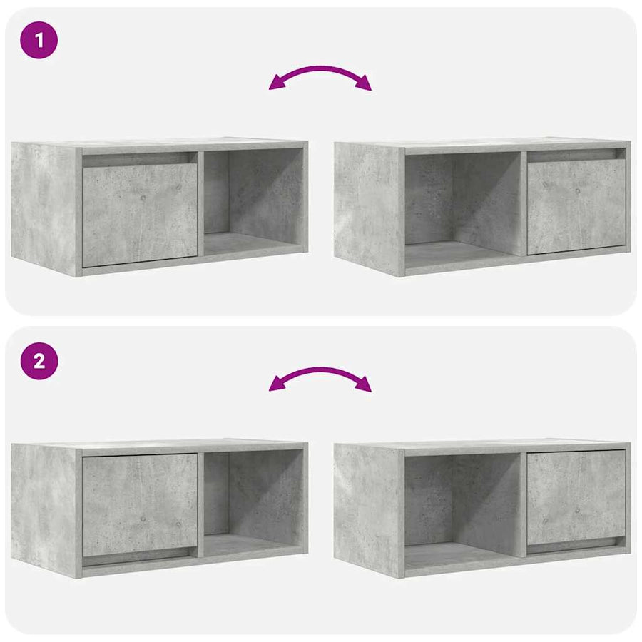 Tv-meubels 2 st 60x31x25,5 cm bewerkt hout betongrijs