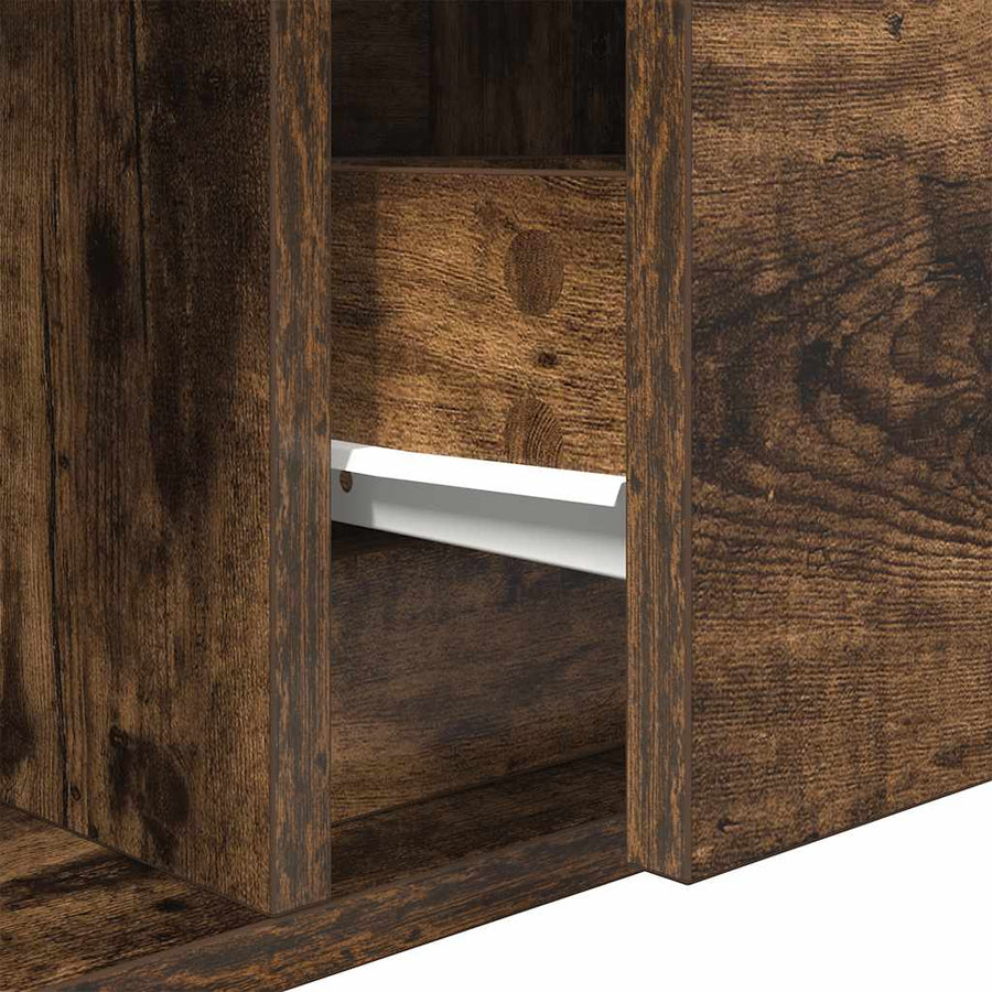 TV-meubel 60x31x25,5 cm bewerkt hout gerookt eikenkleurig
