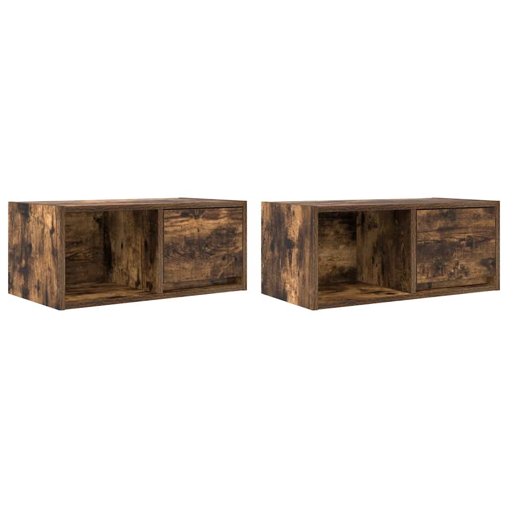 Tv-meubelen 2 st 60x31x25,5 cm bewerkt hout gerookt eikenkleur