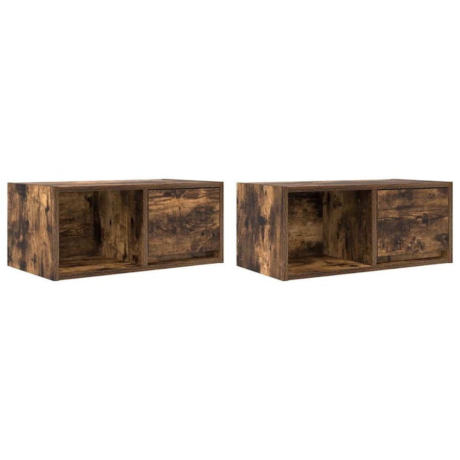 Tv-meubelen 2 st 60x31x25,5 cm bewerkt hout gerookt eikenkleur