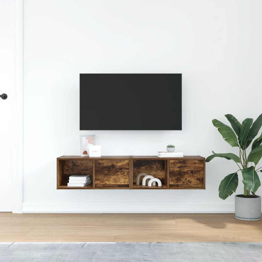 Tv-meubelen 2 st 60x31x25,5 cm bewerkt hout gerookt eikenkleur