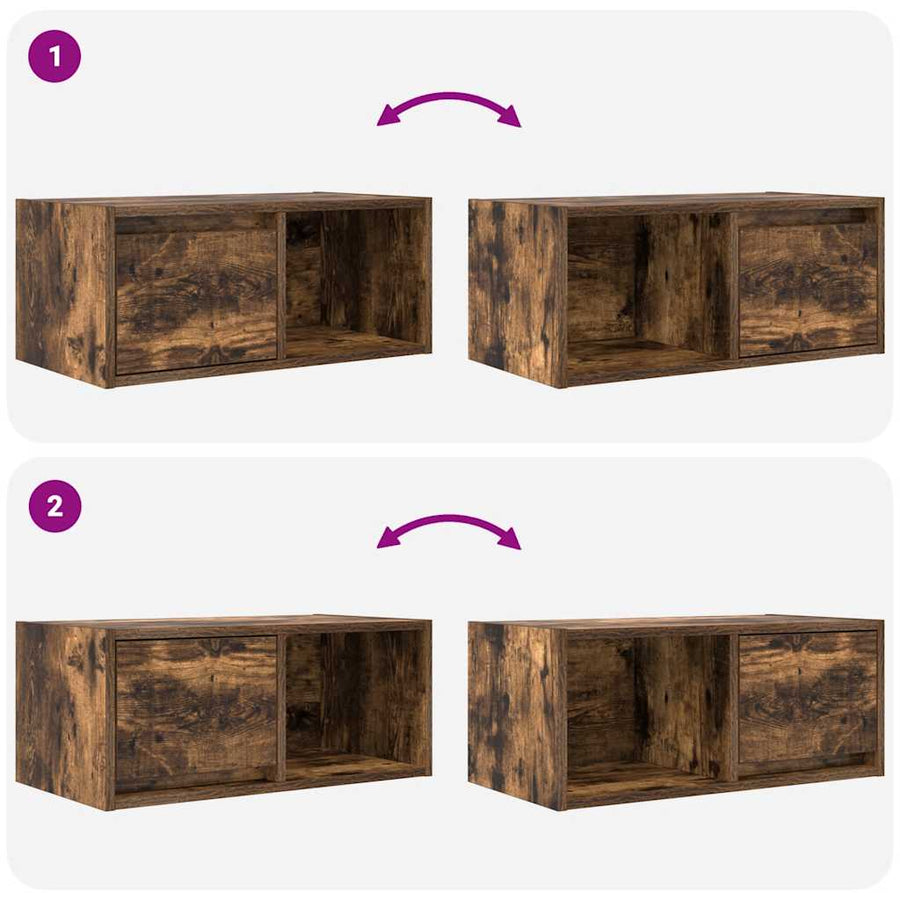 Tv-meubelen 2 st 60x31x25,5 cm bewerkt hout gerookt eikenkleur