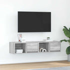 Tv-meubel 60x31x25,5 cm bewerkt hout grijs
