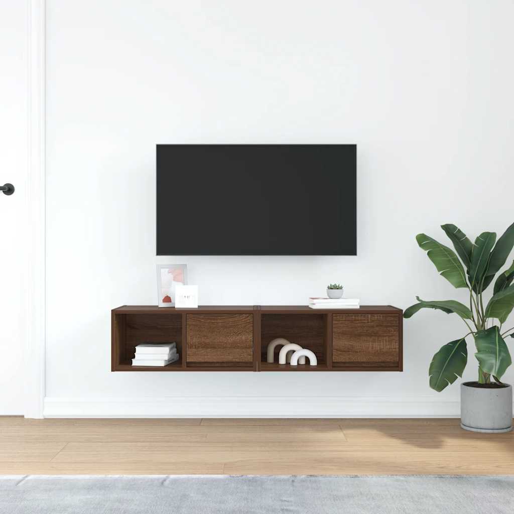 Tv-meubelen 2 st 60x31x25,5 cm bewerkt hout bruin eikenkleurig